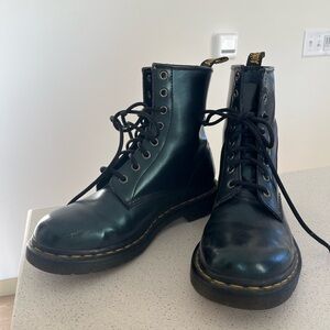Doc Martins metallic green